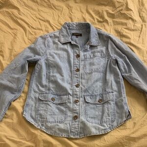 Talbots Classic Blue Cotton & Hemp Denim Jacket